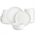 MALACASA Luna Series 18-Piece Ceramic Porcelain Dinnerware Set with 6 Pcs Dinner/Dessert Plates, Bowl Tableware Set Service for