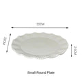 ColorValue White Pearl Ceramic Breakfast Plate Bowl Set Ins Style Elegant Tableware for Home Drining