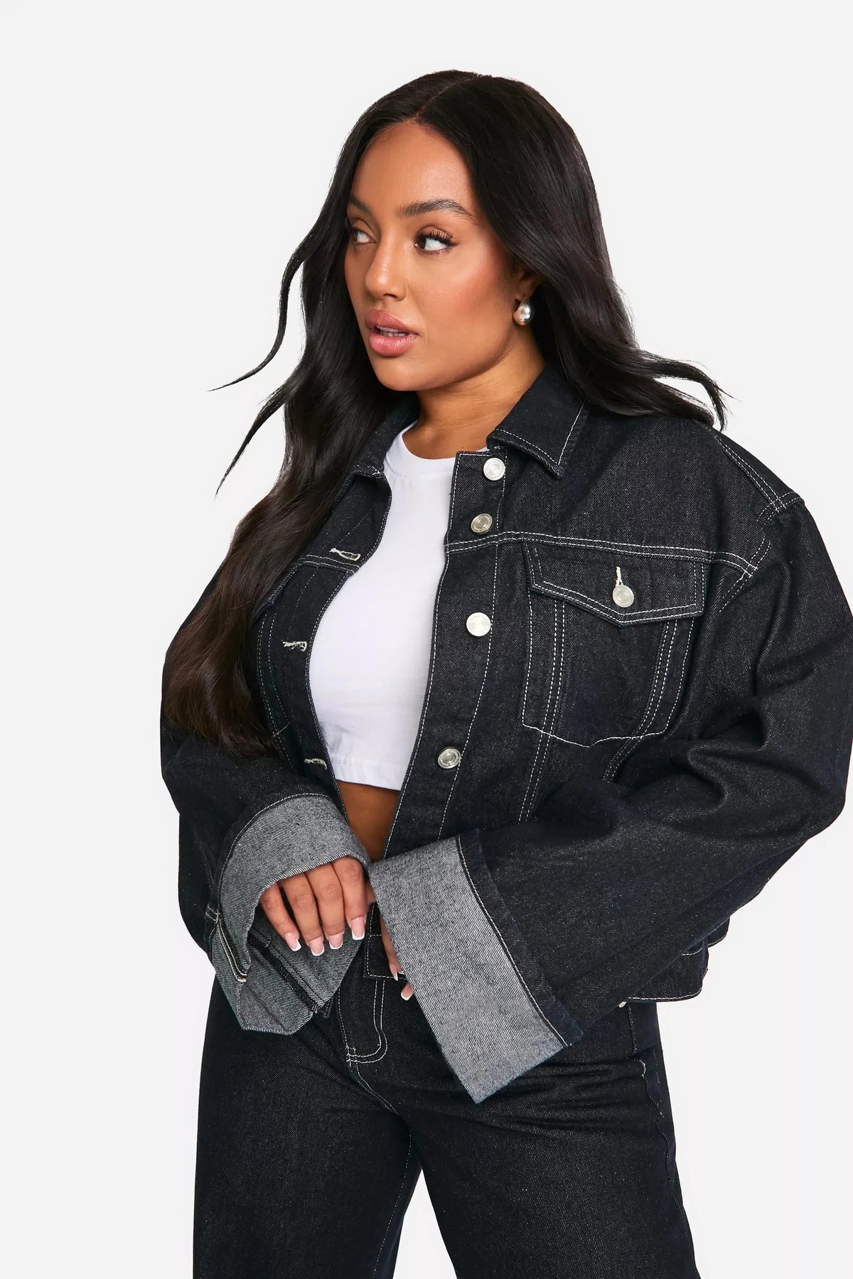 Wholesale Women's Denim Jacket Button Autumn Casual Regular Fit Plus Size Vintage Breathable Stonewashed In-Stock