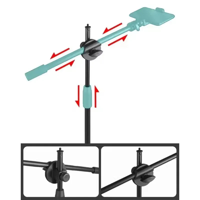 Roreta new Horizontal Tripod for Phone Smartphone Table Overhead Stand for Mobile Cellphone Filming Photography Articulated Arm