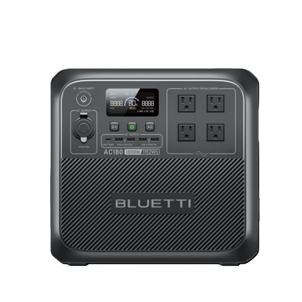 【Brand New】BLUETTI AC180 1152Wh 1800W Portable Power Station LiFePO4 Solar Generator 3500+ Cycles For Camping Hiking Fish