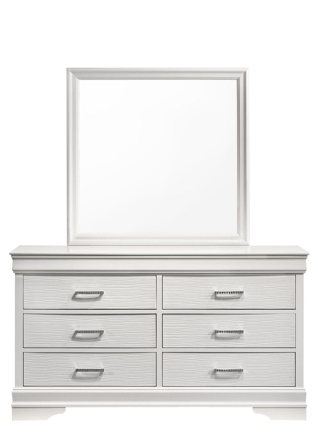 Modern 6 Drawer Dresser in White