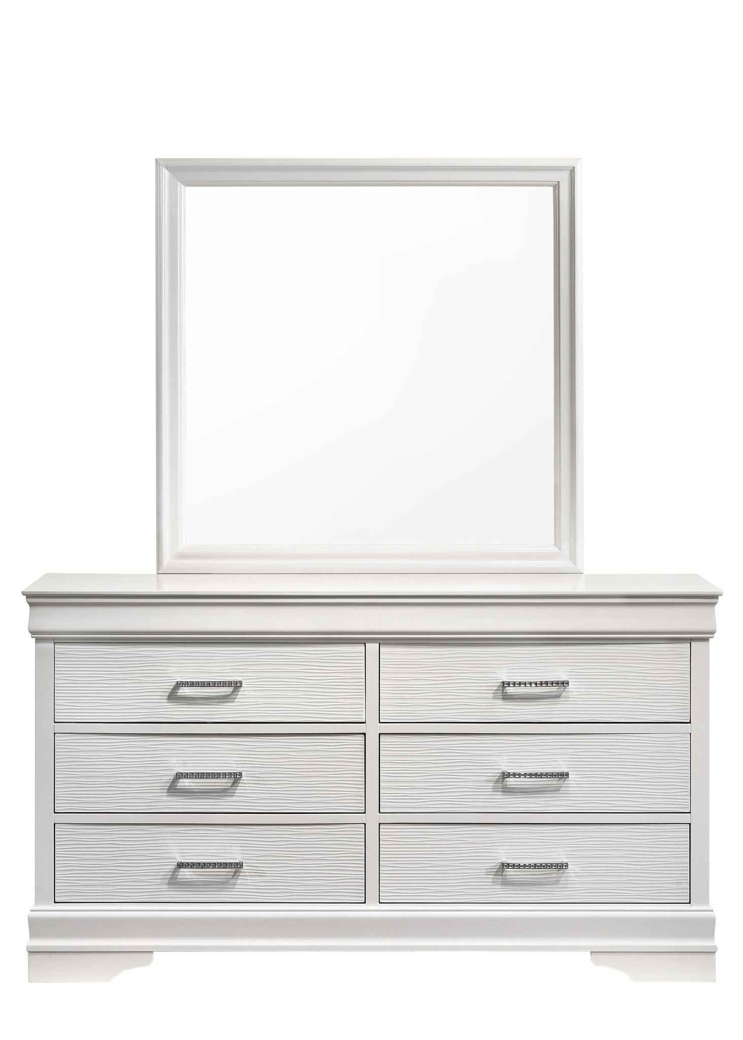 Modern 6 Drawer Dresser in White