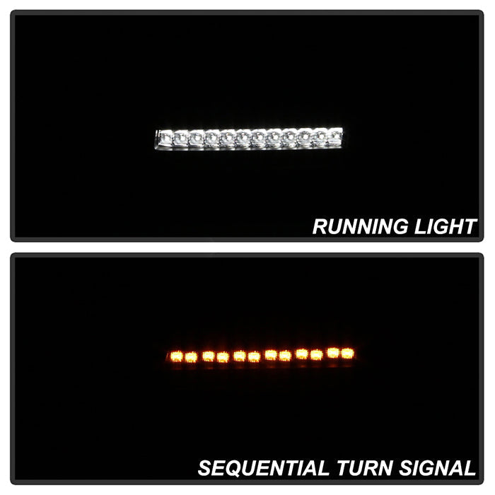 Spyder Jeep Wrangler 2018-2019 (Halogen Model Only) LED Front Bumper Lights - Seq. Signal - Black 5086785