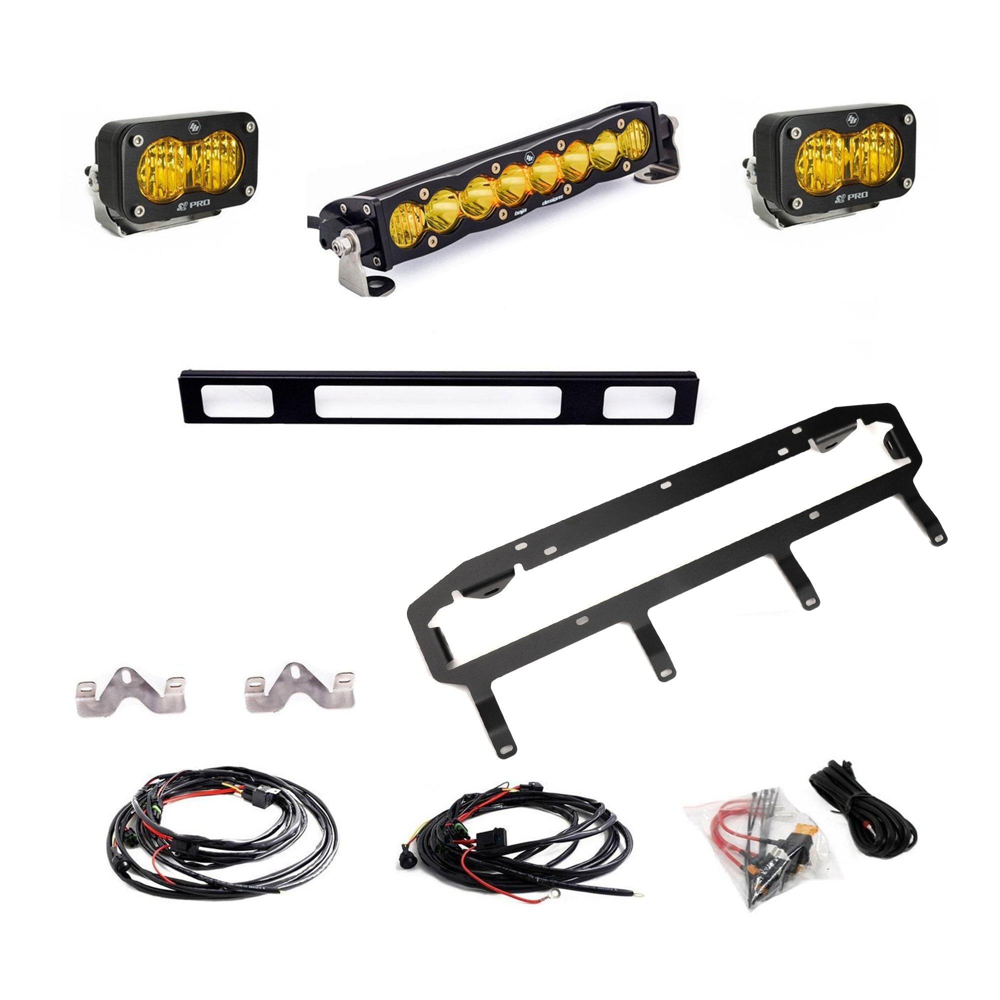 Baja Designs 2025 Toyota 4Runner TRD 10in Pro S2 Pro Grille Light Replacement Kit - Amber 44-8294