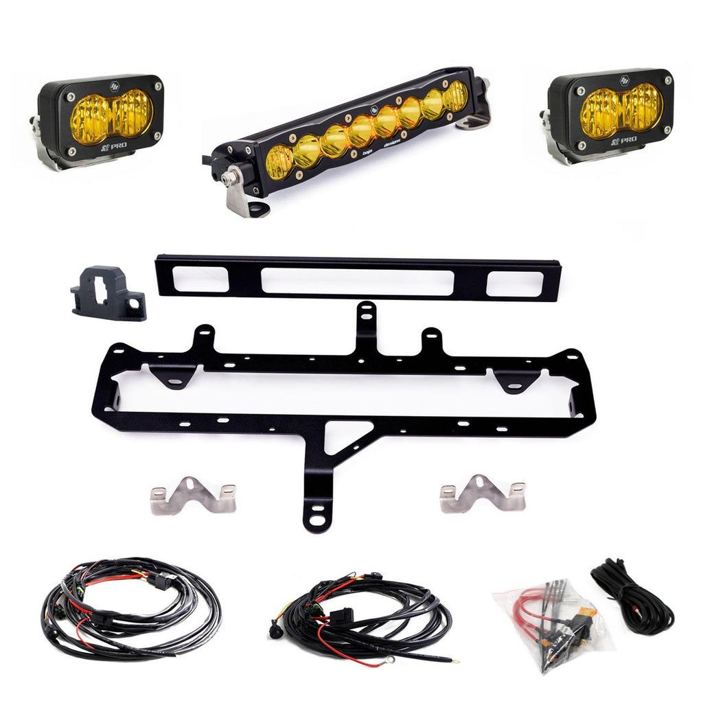 Baja Designs 2024+ Toyota Tacoma S8 10in Light Bar / S2 Pro TRD Pro Grille Conversion Light Kit 448263