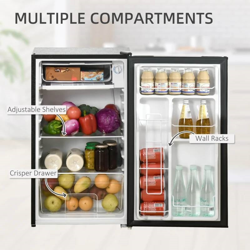 Compact Refrigerator Mini Fridge/Freezer 3.2 Cu.Ft, Black