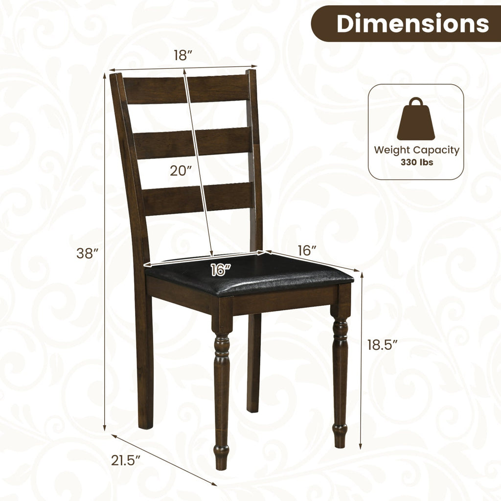 Dining Chairs Set of 4 - Farmhouse PU Leather Upholstered