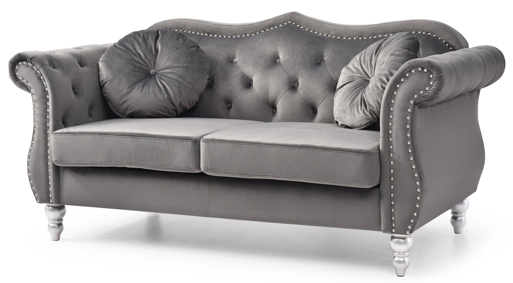 Cozy Transitional Flared Arm Loveseat