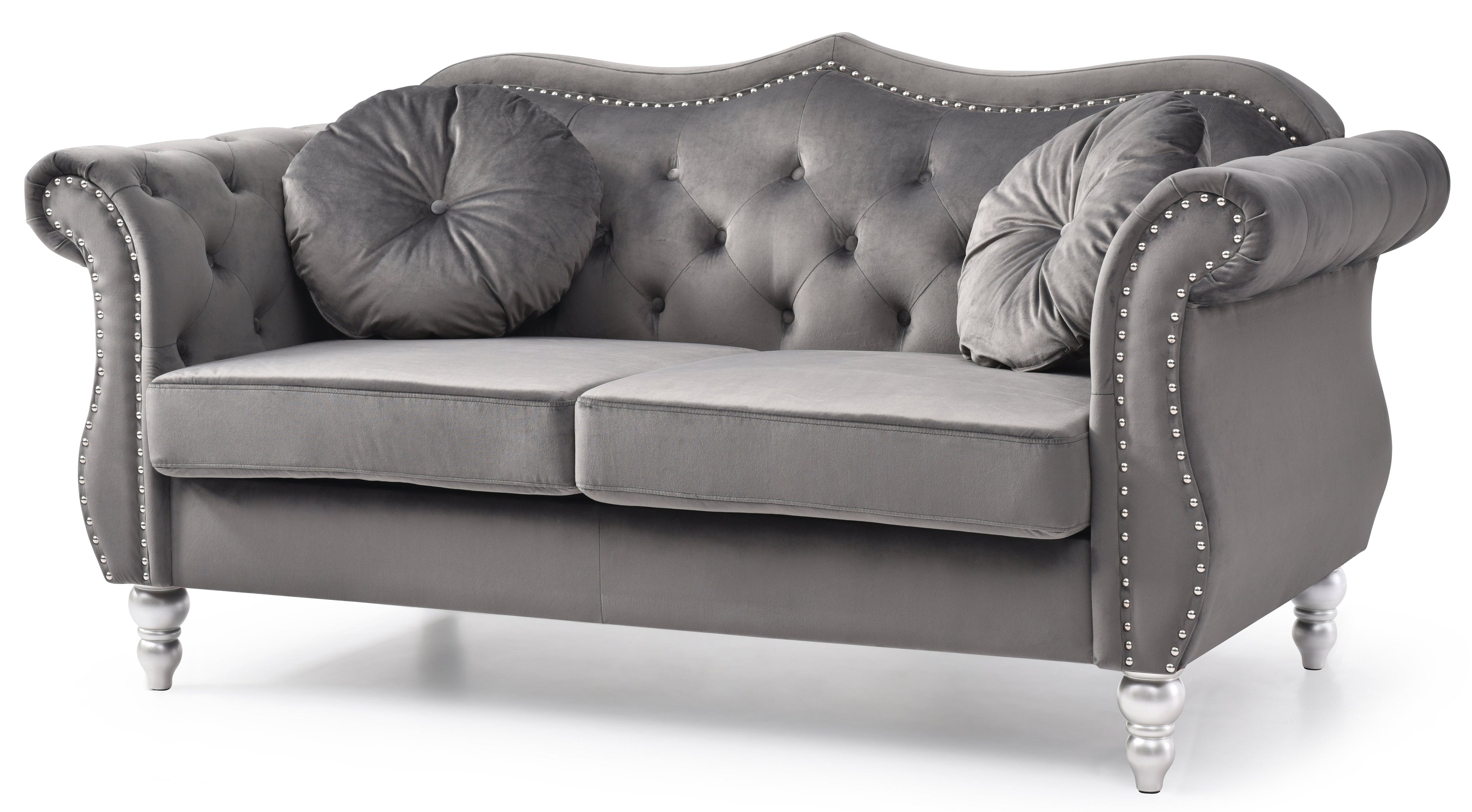 Cozy Transitional Flared Arm Loveseat