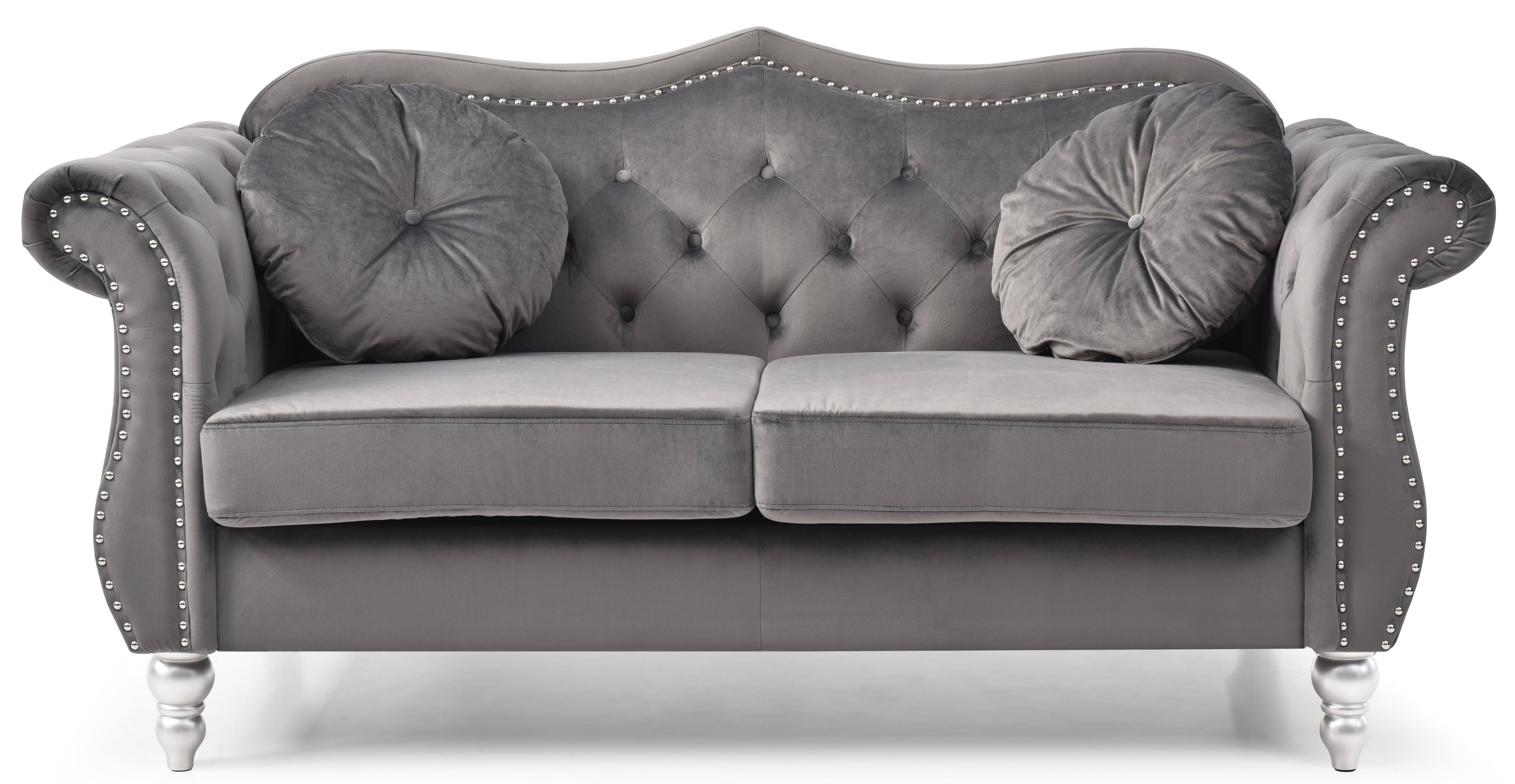 Cozy Transitional Flared Arm Loveseat