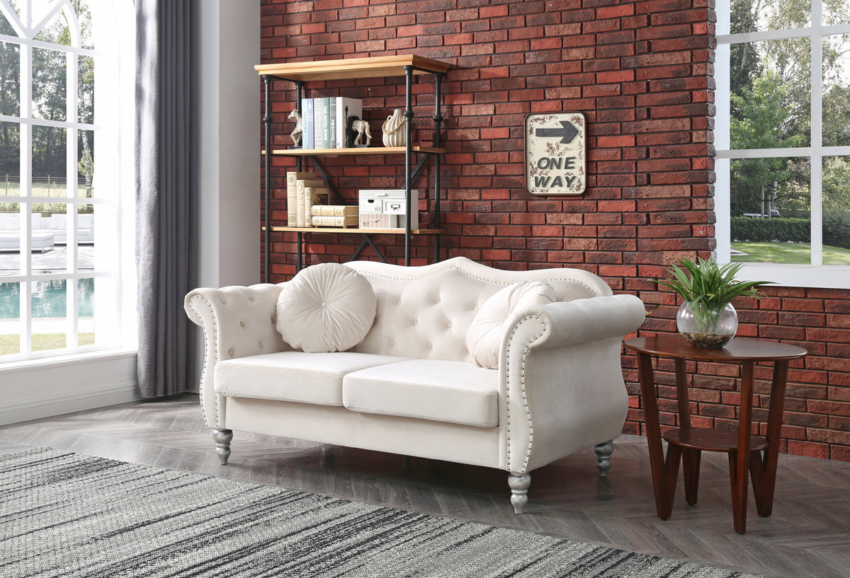 Elegant Flared Arm Loveseat