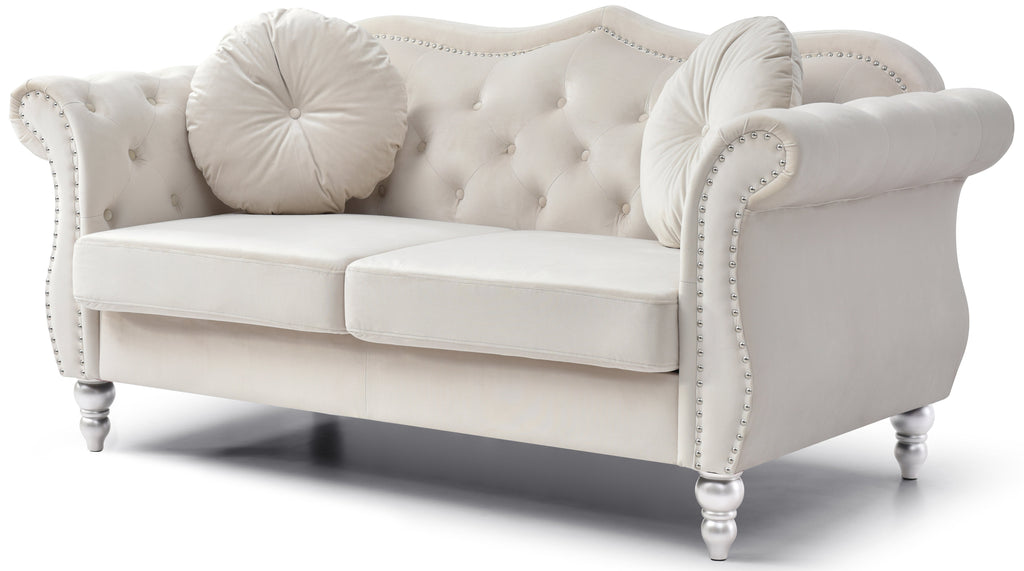 Elegant Flared Arm Loveseat