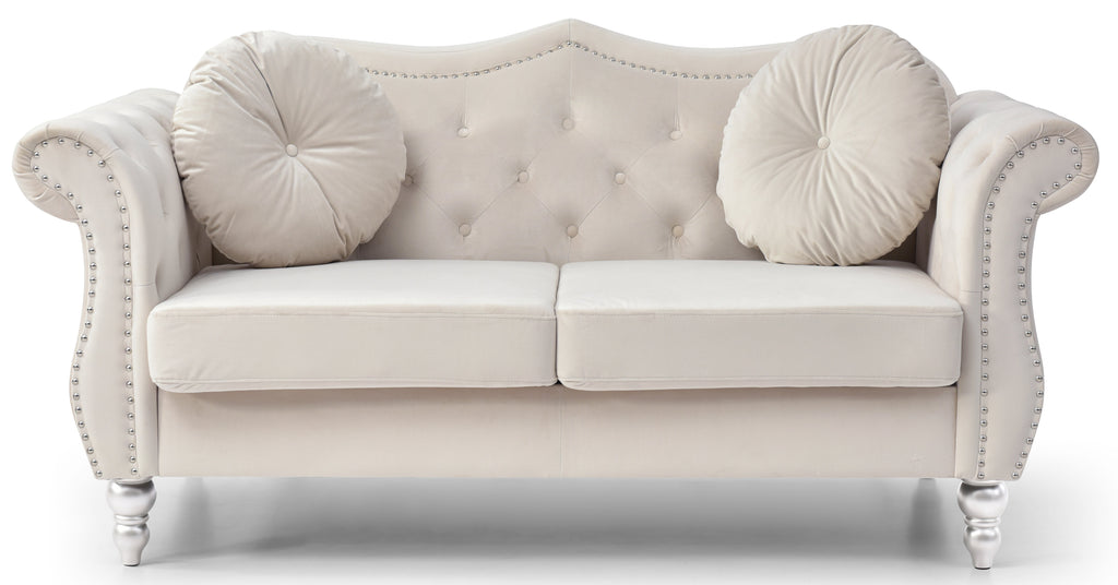 Elegant Flared Arm Loveseat