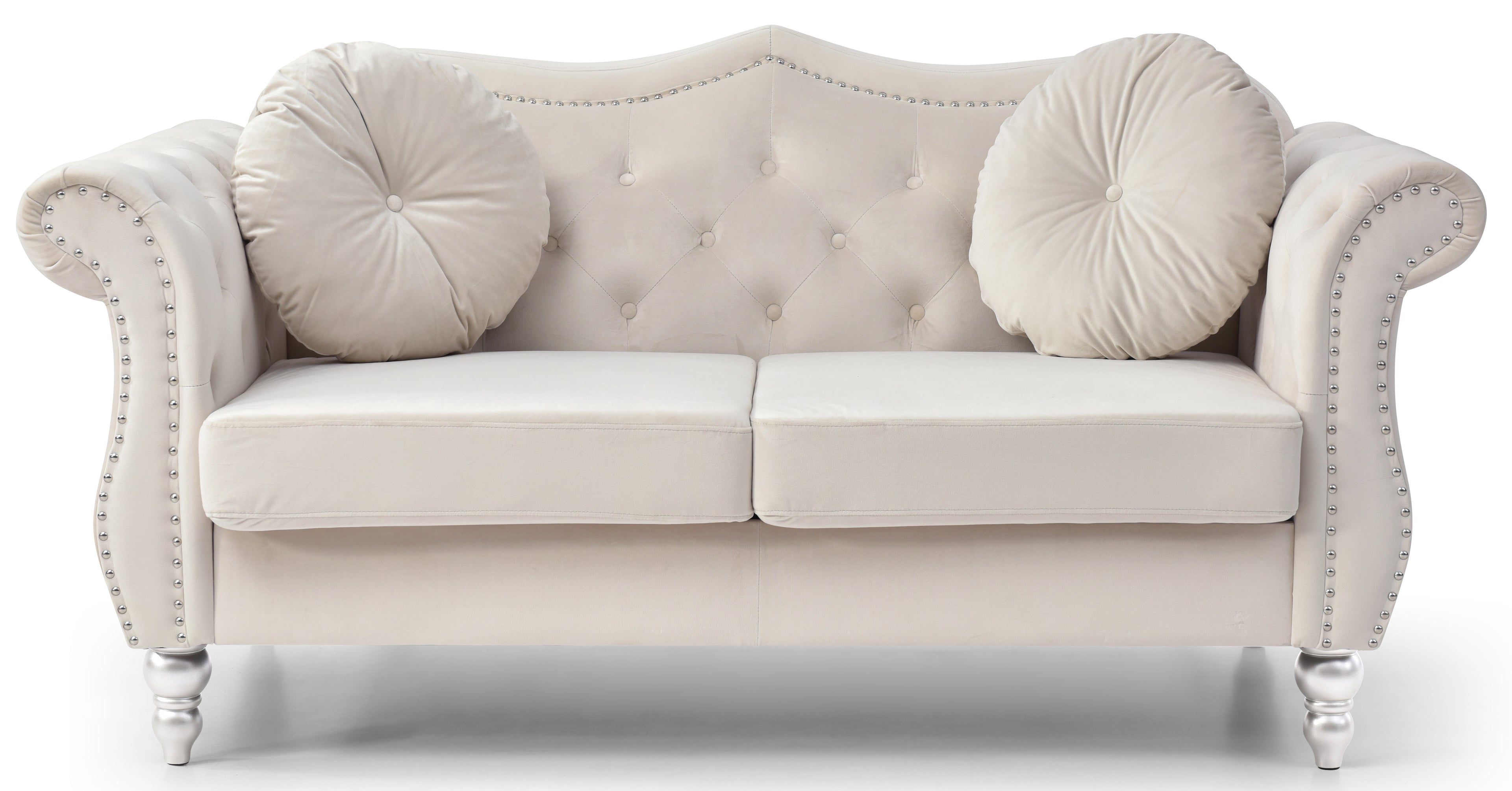 Elegant Flared Arm Loveseat