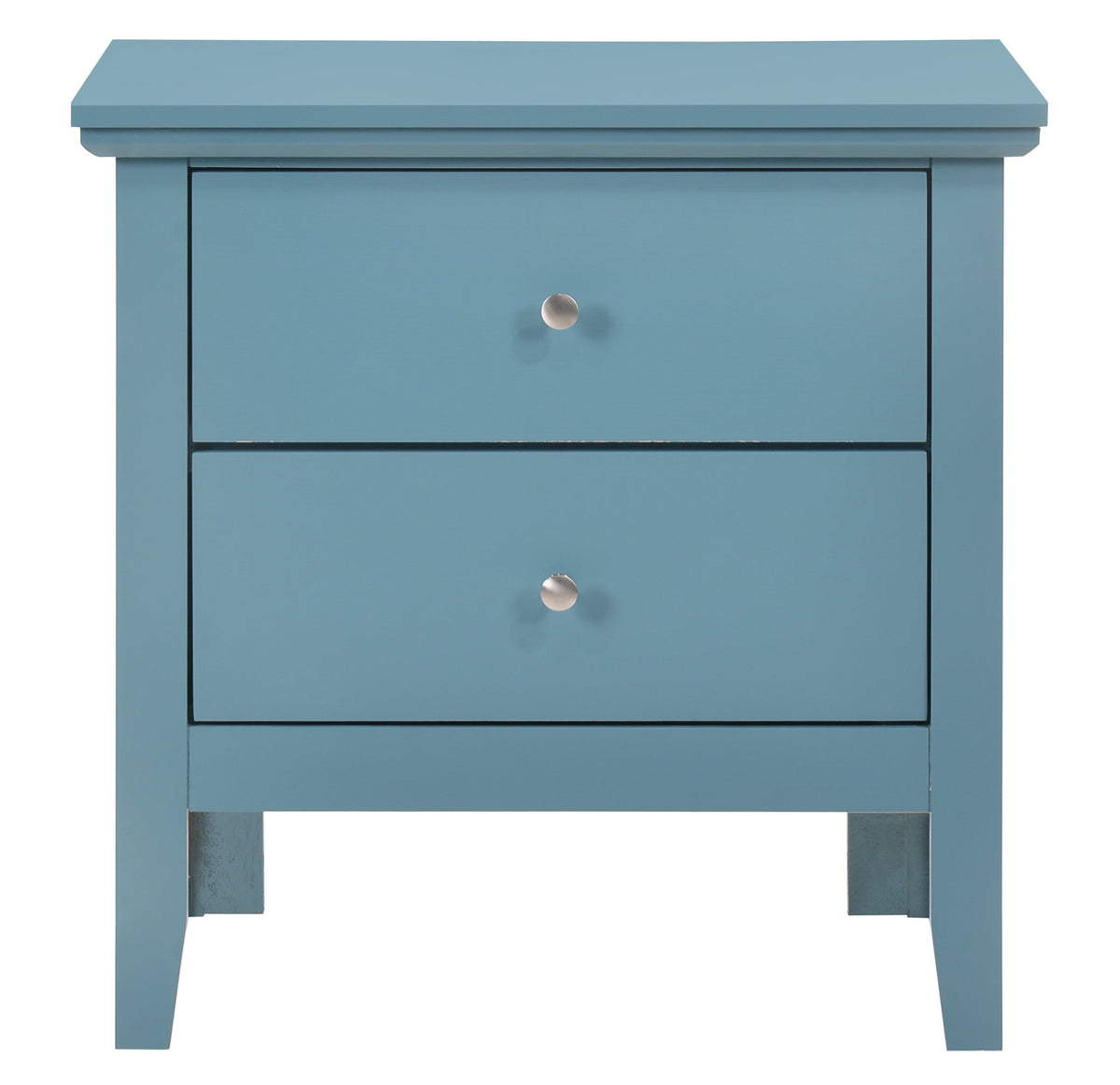 Teal Elegance Nightstand With Drawers