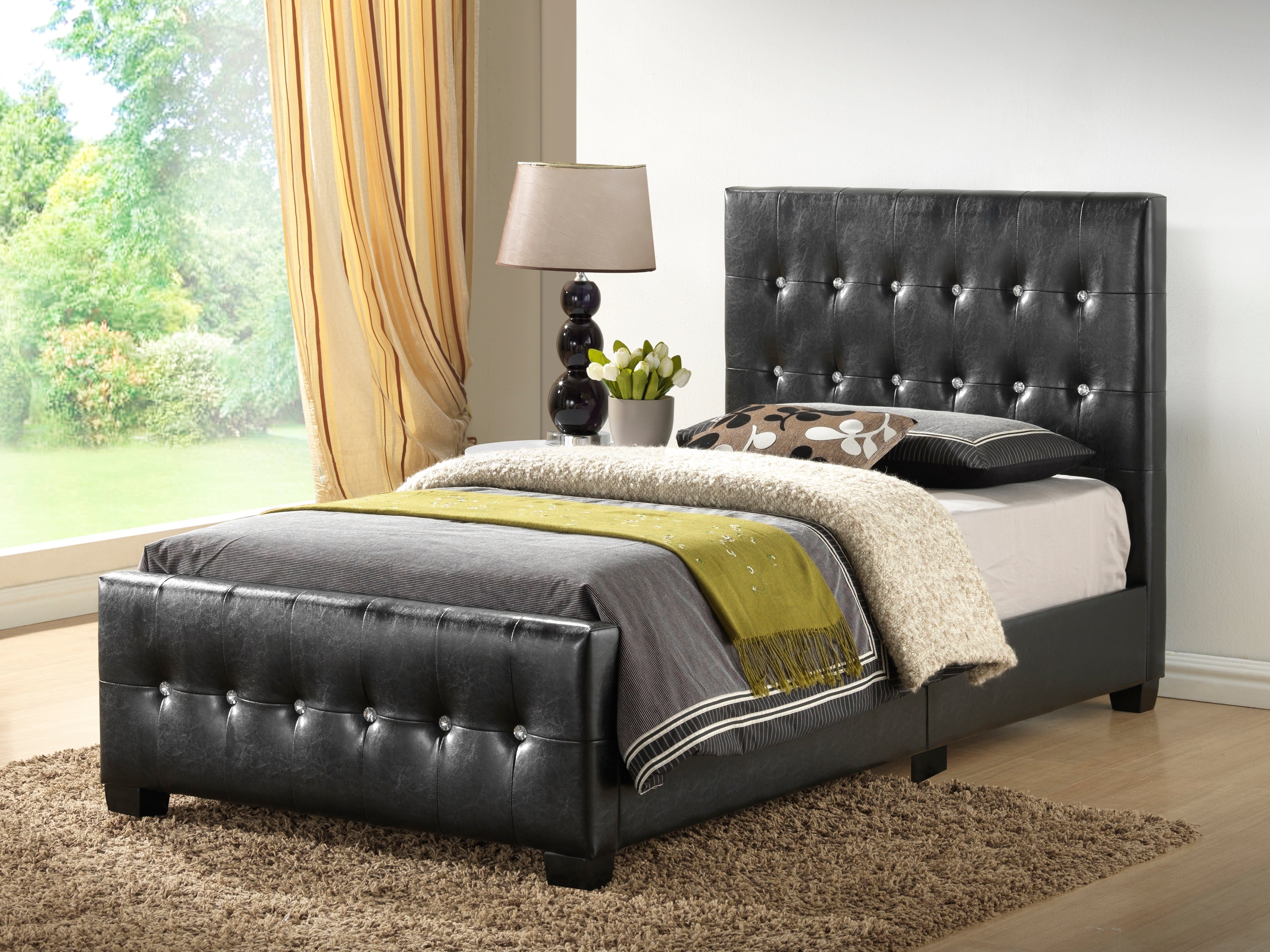 Stylish Transitional Twin Bed In Sleek