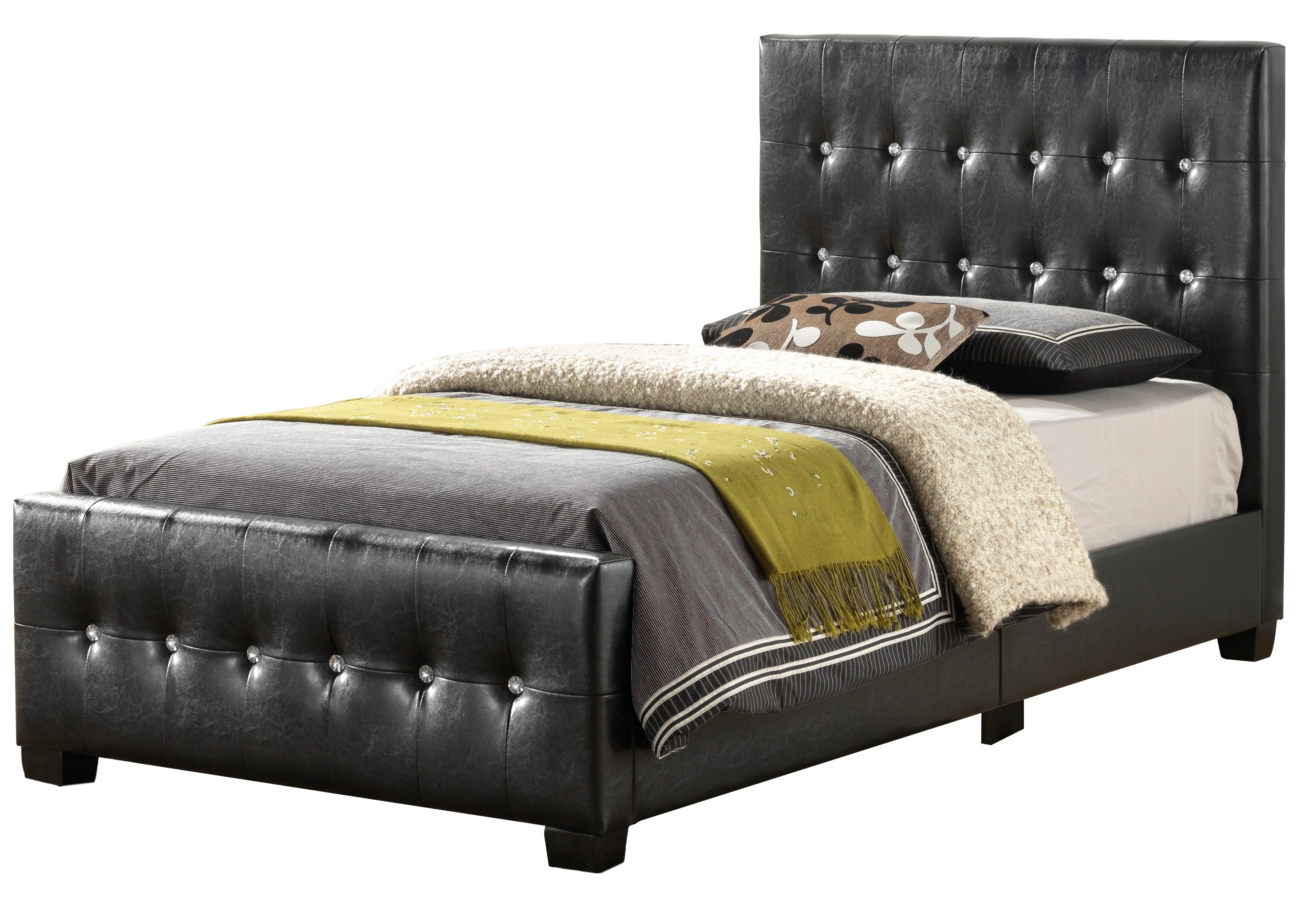 Stylish Transitional Twin Bed In Sleek