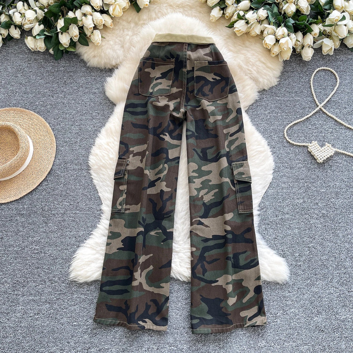 2025 Autumn Casual Wide Leg Jeans Women Print Printed High Waist Denim Pants Girls Outdoor Pants Wholesale