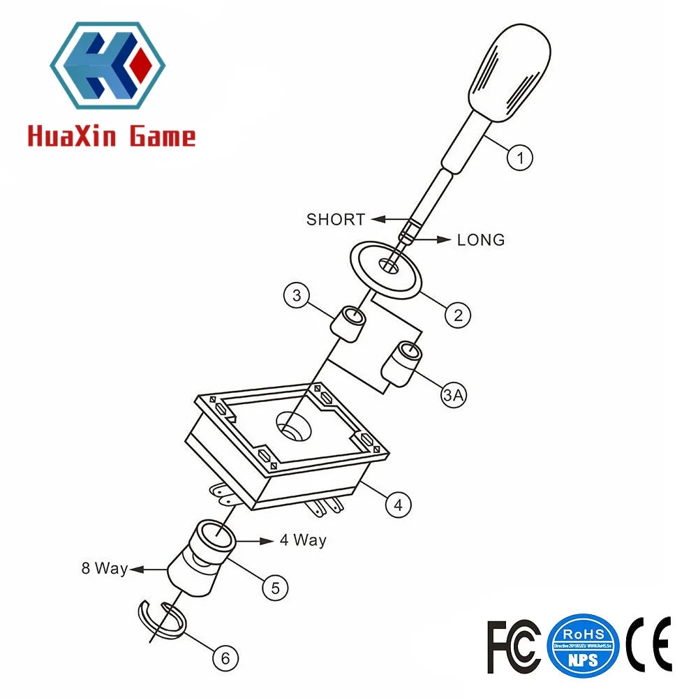 2 Pcs/lot Happ Style 8 Way Joystick with Switches Compatable for Arcade Video Games , X-arcade / Mame/ Jamma Game DIY & Other