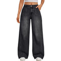 Women's Wide Leg Jeans High Waist Dark Wash Casual Denim Pants Baggy Soft Fabric