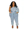 Trending Products 2022 New Arrivals Fashion Casual Washed Plus Size Jean for Woman Jean Two Piece Set