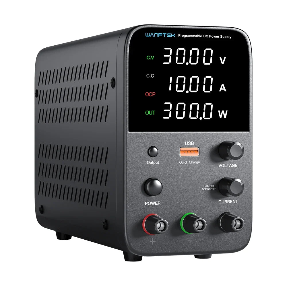 Wanptek Adjustable DC Power Supply 30V 10A LED Lab Bench Power Source Stabilized Switch Power Supply Voltage Regulator 60V 5A