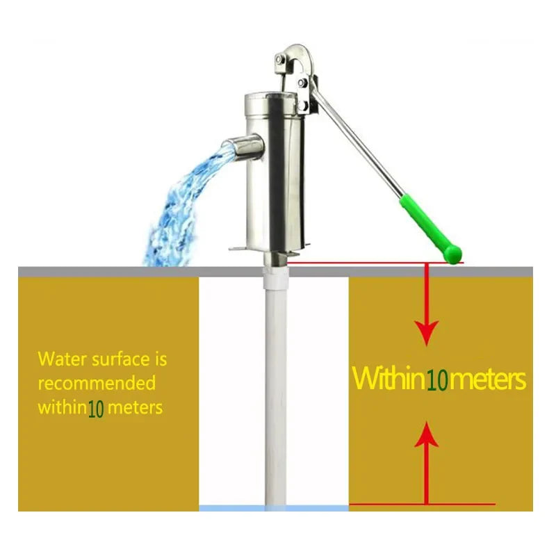 Manual Piston Water Pressure Well Pump Durable Domestic Oil Pump Well Hand Shake Suction Pump Thickness 1.3mm