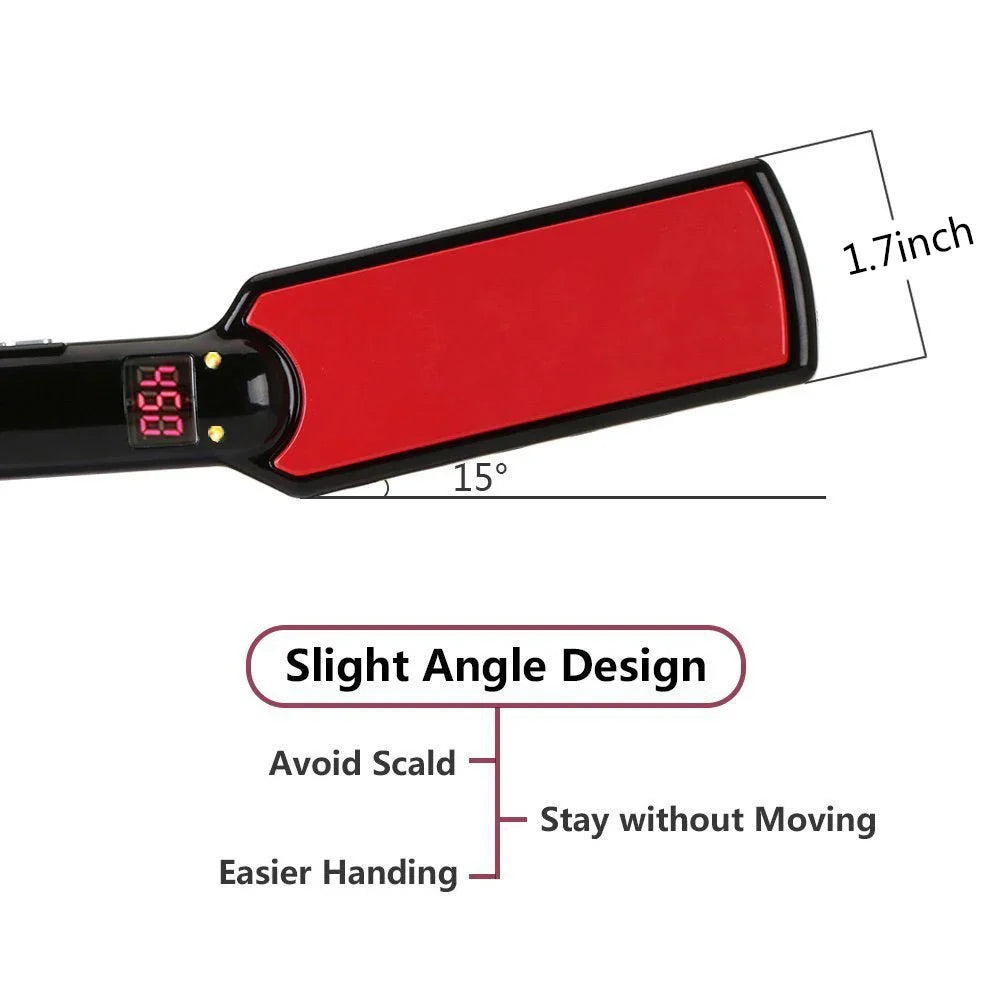 High Temperature Titanium Flat Iron Keratin Hair Straightener Professional MCH 480℉ Wide Floating Plates Straightening Irons