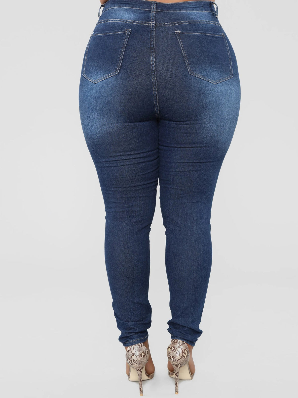 Mid Waist Women's Skinny Distressed Jeans Casual Ripped Destroyed Pocket Breathable Stretch Denim Hole 2XL Ladies' Pencil Pants