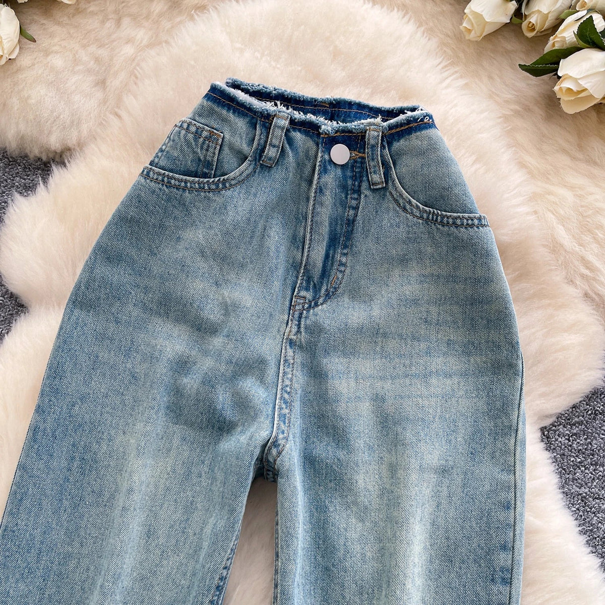 2025 Autumn Vintage Jeans Women Print High Waist Denim Pants Girls Outdoor Pants Wholesale