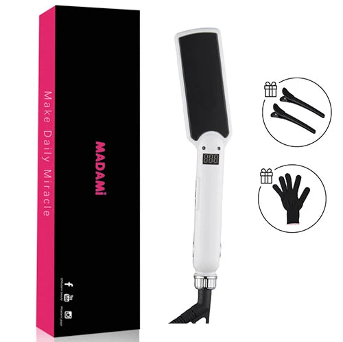 MCH Titanium Flat Iron 480F High Temperature 2 IN 1 Hair Straightener Curler Professional Wide Plates Keratin Treament Irons