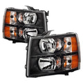 SPYDER Xtune Chevy Silverado 07-13 Crystal Headlights w/ LED Black HD-JH-CS07-LED-BK 9032967