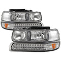 SPYDER Xtune Chevy TahOE 00-06 Headlights w/ LED Bumper Lights Amber Chrome HD-JH-CSIL99-LED-SET-C 5069474
