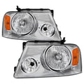 SPYDER Xtune Ford F150 04-08 Amber Crystal Headlights Chrome HD-JH-FF15004-AM-C 5069825