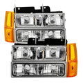 SPYDER Xtune GMC Yukon 94-99 Headlights w/ Corner & Parking Lights 8pcs Sets -Chrome HD-JH-GCK94-AM-C-SET 9034435