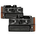 SPYDER Xtune GMC Yukon 92-93 Crystal Headlights w/ Corner & LED Bumper Smoke HD-JH-GMCCK88-LED-AM-SM-SET 5073556