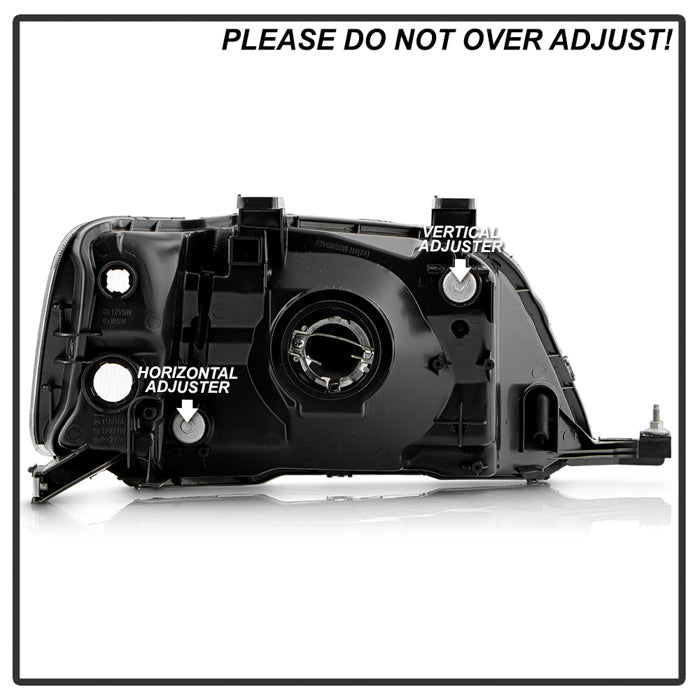 SPYDER 97-01 Honda CR-V Halogen OEM Style Headlight - Set - Black (HD-JH-HCRV97-BK) 9054747