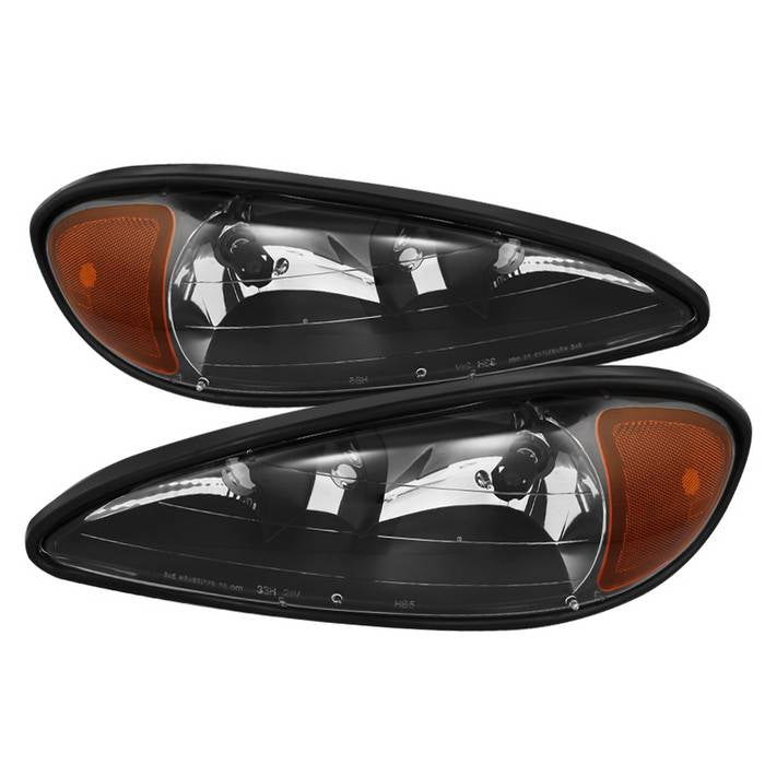SPYDER Xtune Pontiac Grand Am 99-05 Crystal Headlights Black HD-JH-PGAM99-AM-BK 9023507