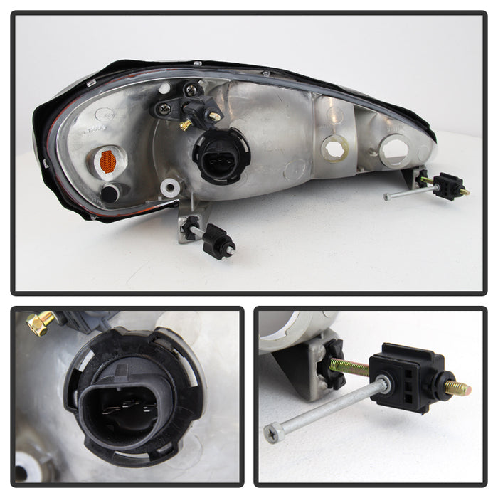 SPYDER Xtune Pontiac Grand Am 99-05 Crystal Headlights Black HD-JH-PGAM99-AM-BK 9023507