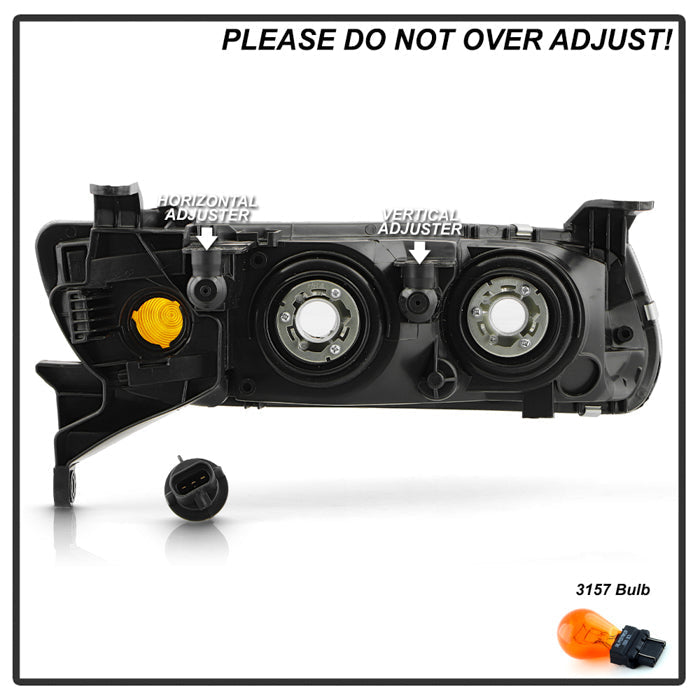 SPYDER 00-02  Saturn L Series OEM Style Headlights - Set - Chrome (HD-JH-SALS00-AM-C) 9054785