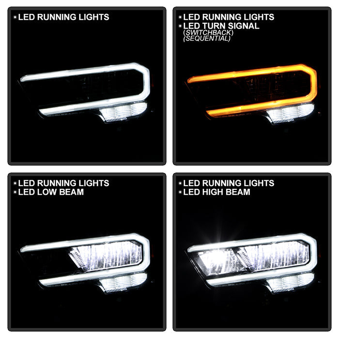 SPYDER Xtune 20-22 Toyota Tacoma Full LED w/DRL Headlight - OE Black Left (HD-JH-TTA20-FLED-OE-BK-L) 9953323