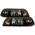 Spyder Ford Mustang 87-93 1PC LED (Replaceable LEDs)Crystal Headlights Black HD-YD-FM87-1PC-LED-BK 5012531