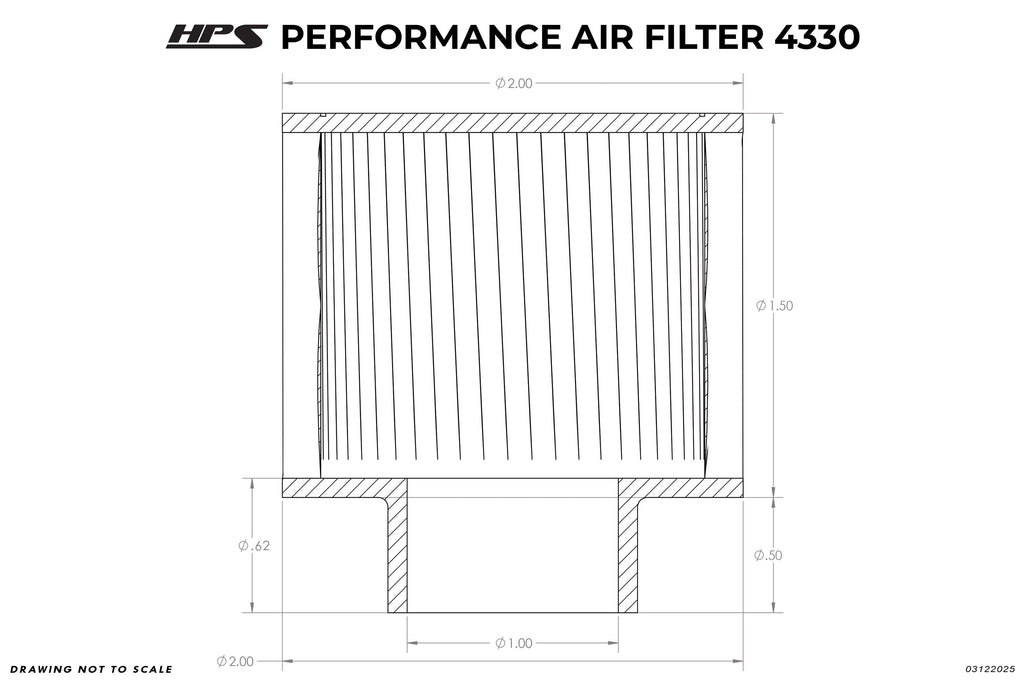 HPS Performance Crankcase Vent Air Filter Breather 1" ID, 2" Overall Length