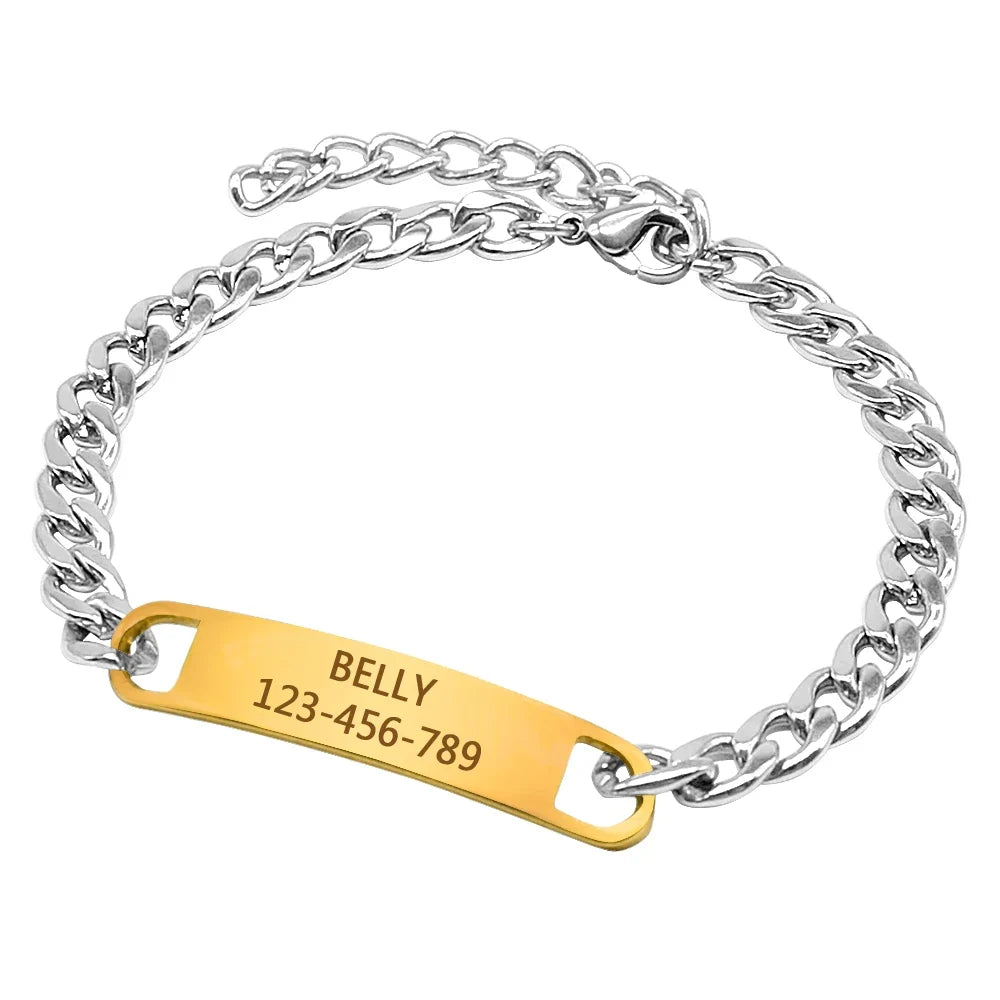 Personalized Cat Dog Chain Collar Customized Engraved Pet Collars Small Dogs Cats Necklace NamePlate Chihuahua Yorkshire