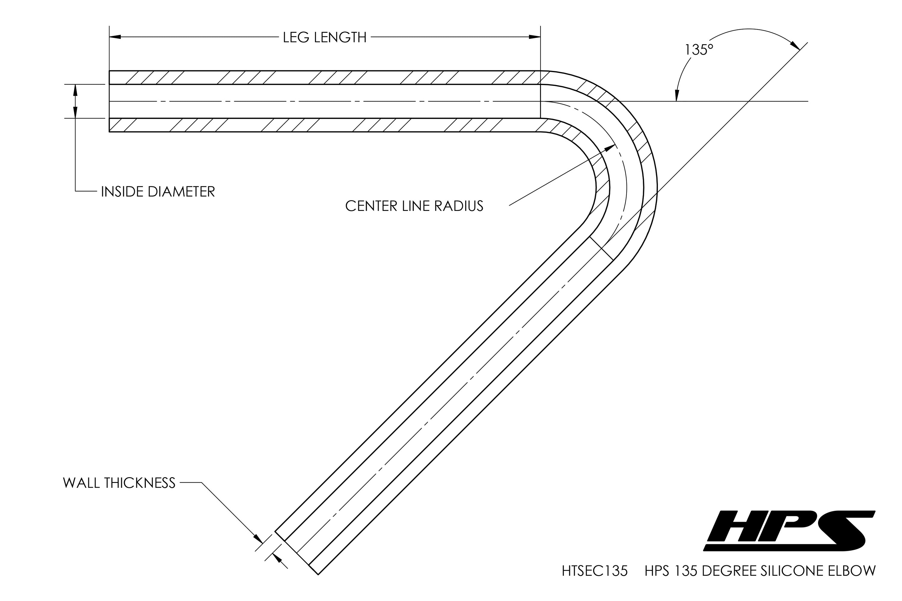 HPS Performance Products HPS 1-1/4" Silicone 135 Degree Elbow Coupler Hose, High Temp 4-ply Reinforced (32mm ID)