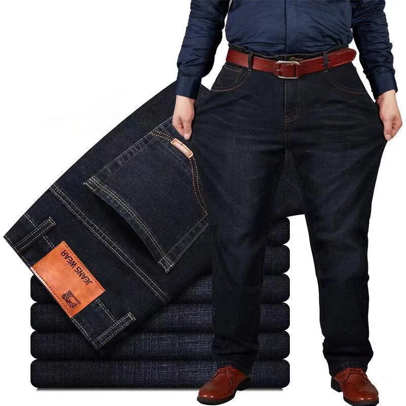 Plus Size Mens Big and Tall Stretch Jeans Relaxed Fit Denim Trousers Work Clothes Baggy Pants