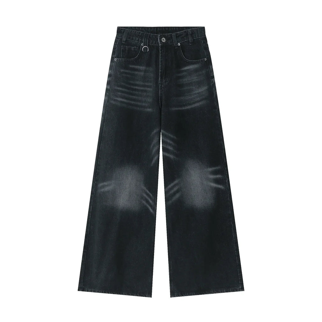 Men's Casual Loose Jeans Carpenter Designer New Men's Trend Washed Stone Black Gray Jeans Men's Personalized Customized Jeans