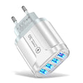 4 USB 45W USB Charger Fast Charge QC 3.0 Wall Charging For iPhone 15 14 Samsung Xiaomi Mobile 4 Ports EU US Plug Adapter Travel