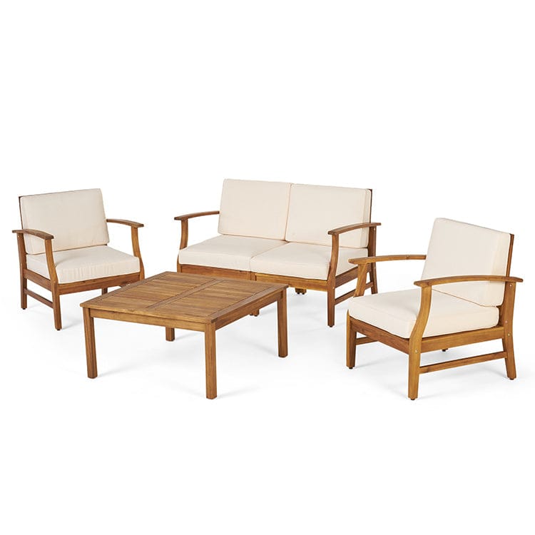 U.S. Garden Furniture 4 pcs Teak Acacia Wood Chair patio Set
